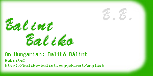 balint baliko business card