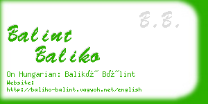 balint baliko business card